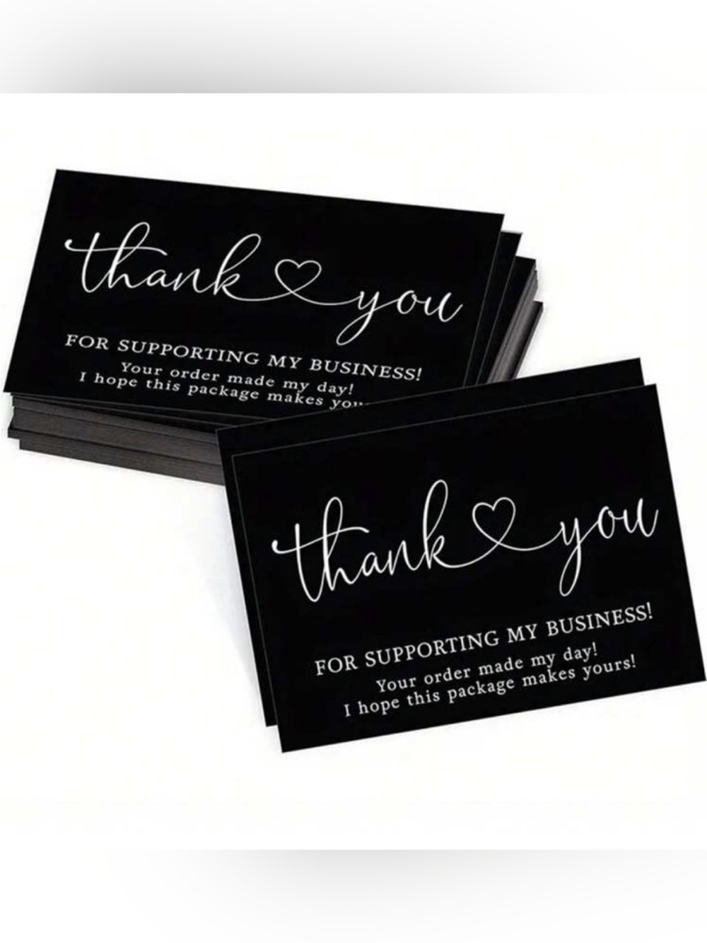 50 Black Thank You Cards